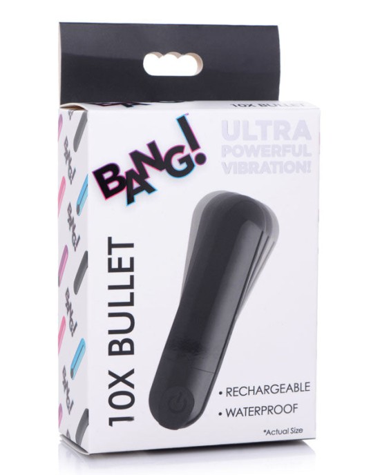 Bang! 10X Vibrating Metallic Bullet - Black