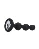 OUCH! Silicone Beaded Diamond Butt Plug - Black with Gem Base