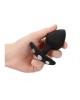 OUCH! Extra Large Diamond Butt Plug With Handle - Black with Gem Base