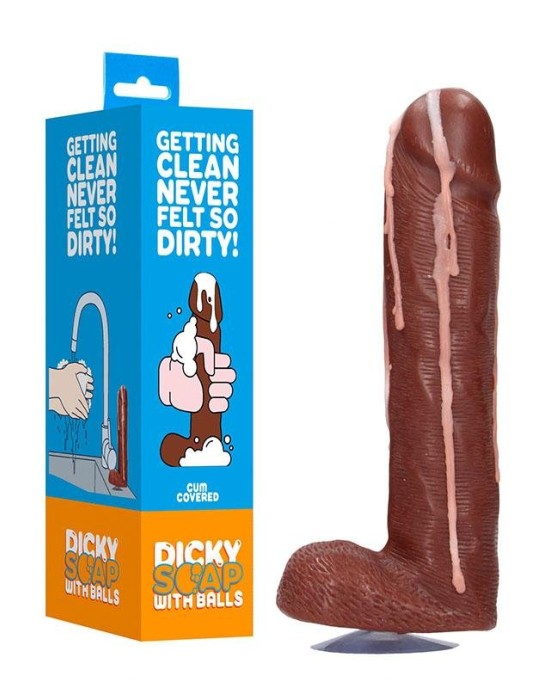 S-Line Dicky Soap With Balls - Cum Covered - Brown