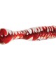 Adam & Eve Sweetheart Swirl Glass Dildo - Clear/Red