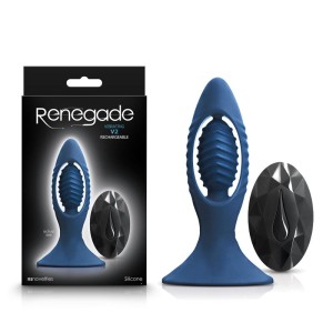 Renegade V2 - Blue 11.2cm Vibrating Butt Plug with Remote