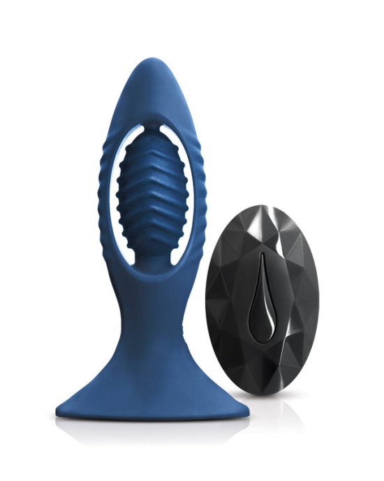 Renegade V2 - Blue 11.2cm Vibrating Butt Plug with Remote