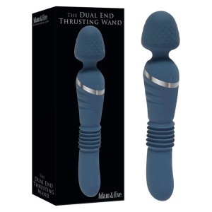 Adam & Eve The Dual End Thrusting Wand/Vibrator - Blue