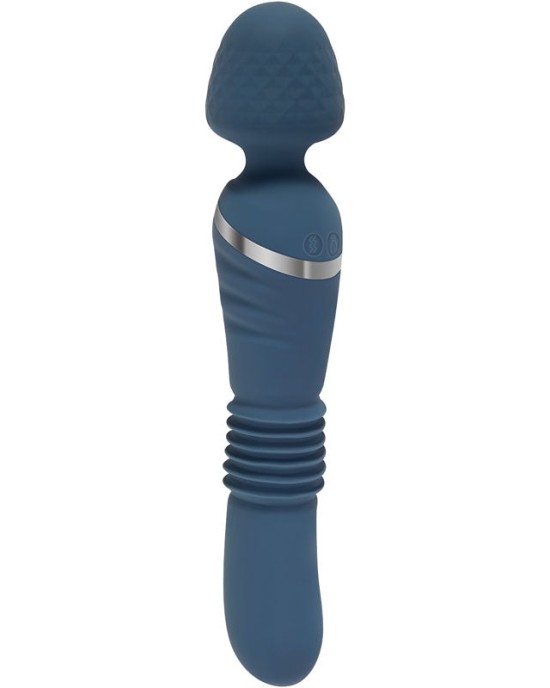 Adam & Eve The Dual End Thrusting Wand/Vibrator - Blue