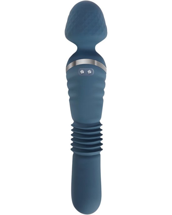 Adam & Eve The Dual End Thrusting Wand/Vibrator - Blue