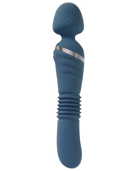 Adam & Eve The Dual End Thrusting Wand/Vibrator - Blue