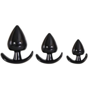 Evolved Anal Delights - Black Butt Plugs - Set of 3 Sizes