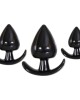 Evolved Anal Delights - Black Butt Plugs - Set of 3 Sizes