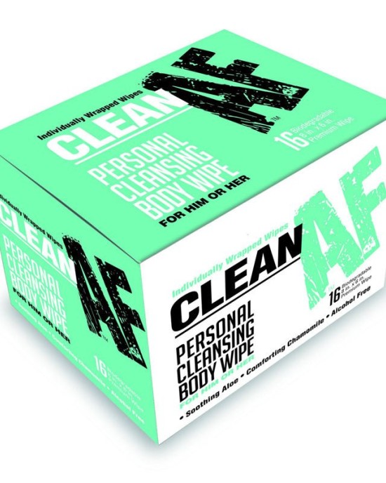 Clean AF - Personal Cleansing Wipes - Box of 16