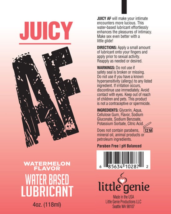 Juicy AF - Watermelon Flavoured Lubricant - 120ml