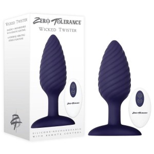 Zero Tolerance Wicked Twister - Blue Anal Plug with Remote