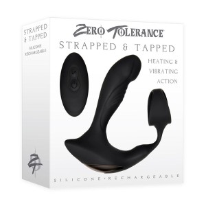 Zero Tolerance Strapped & Tapped - Black Heating Anal Plug with Cock Ring