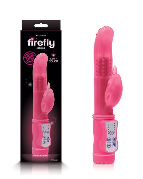 Firefly - Jessica - Glow In Dark Pink Rabbit Vibrator