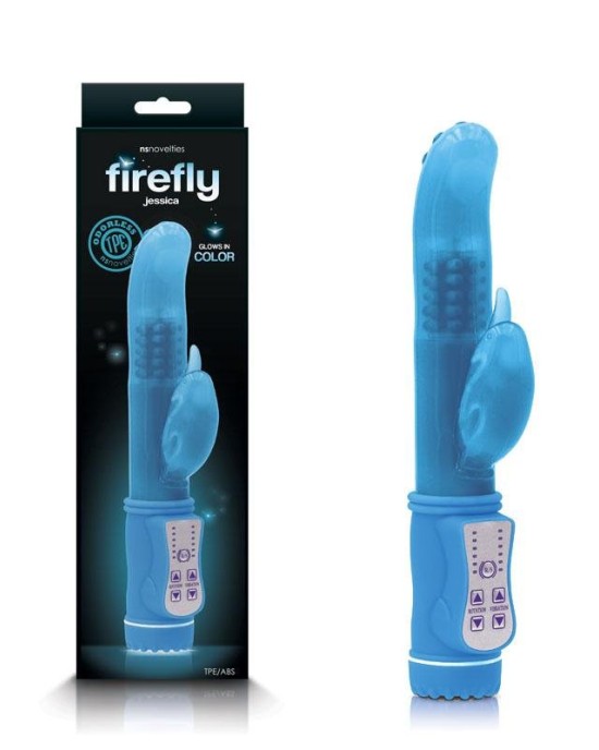 Firefly - Jessica - Glow In Dark Blue Rabbit Vibrator