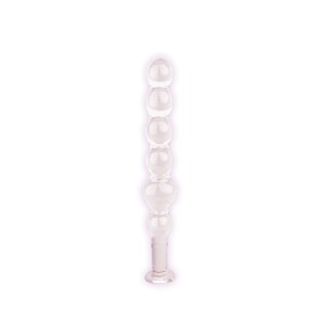 The 9's First Clear Glass Thins - Elliptical Anal Beads