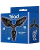 The 9's Triad 3 Way Butt Plug - Black - Textured