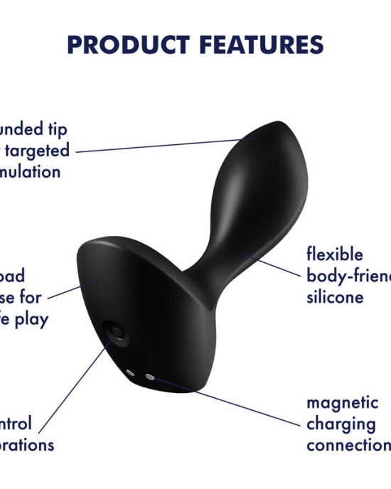 Satisfyer Backdoor Lover - Black Vibrating Butt Plug