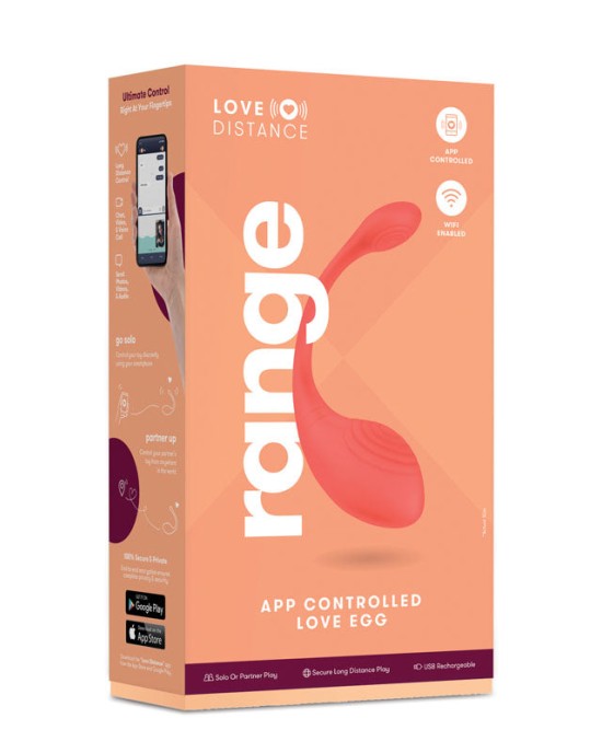 Love Distance Range App Controlled Love Egg - Coral