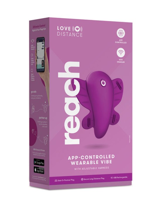 Love Distance REACH G App Controlled Wearable Vibe - Rose