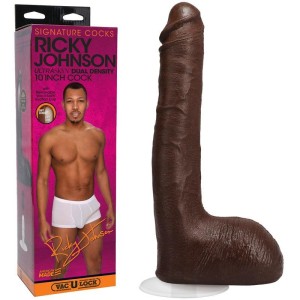 Signature Cocks - Ricky Johnson - Brown 10 Inch Dong with Vac-U-Lock Base