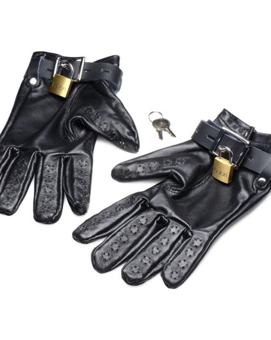 Strict Locking Leather Vampire Gloves - One Size