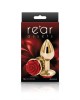 Rear Assets Rose - Small - Gold 7.6cm Butt Plug with Red Rose Base