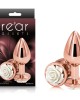 Rear Assets Rose - Medium - Rose Gold 8.9cm Butt Plug with White Rose Base