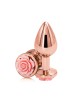 Rear Assets Rose - Medium - Rose Gold 8.9cm Butt Plug with Pink Rose Base