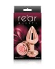 Rear Assets Rose - Medium - Rose Gold 8.9cm Butt Plug with Pink Rose Base