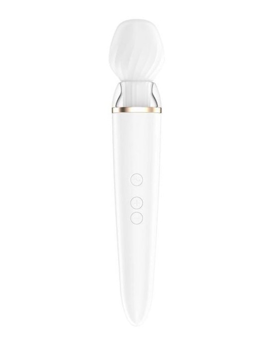 Satisfyer Double Wand-er - White Massager Wand with Attachment