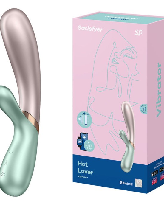 Satisfyer Hot Lover Self-Warming App Controlled Dual Stimulator - Green/Pink