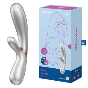 Satisfyer Hot Lover Self-Warming App Controlled Dual Stimulator - Silver/Champagne