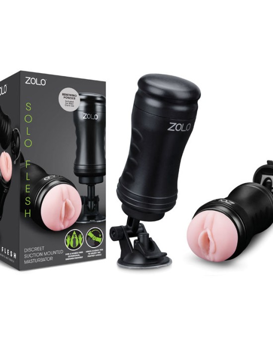 Zolo Solo Flesh Stroker with Suction Base