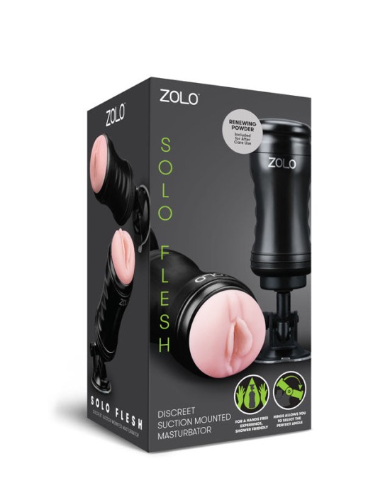 Zolo Solo Flesh Stroker with Suction Base