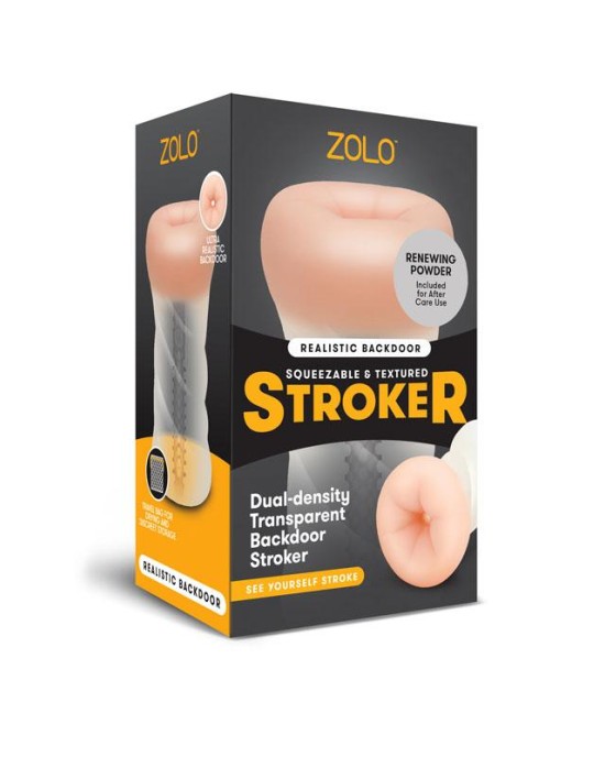 Zolo Realistic Backdoor Ass Stroker - Clear/Flesh