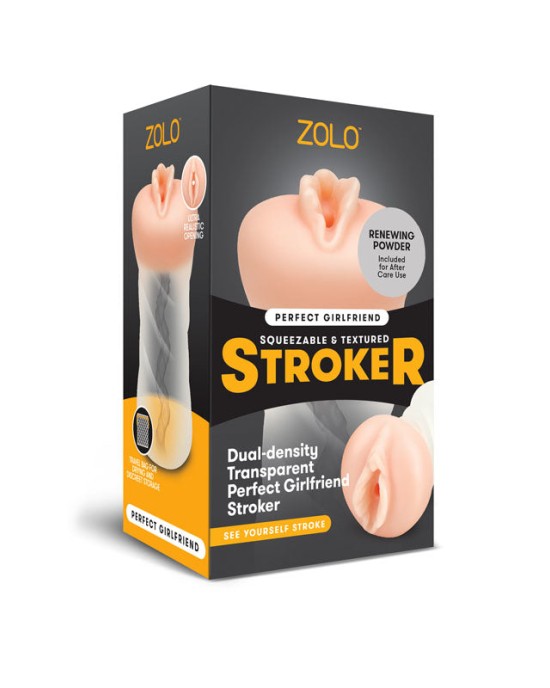 Zolo Perfect Grilfriend Vagina Stroker - Clear/Flesh