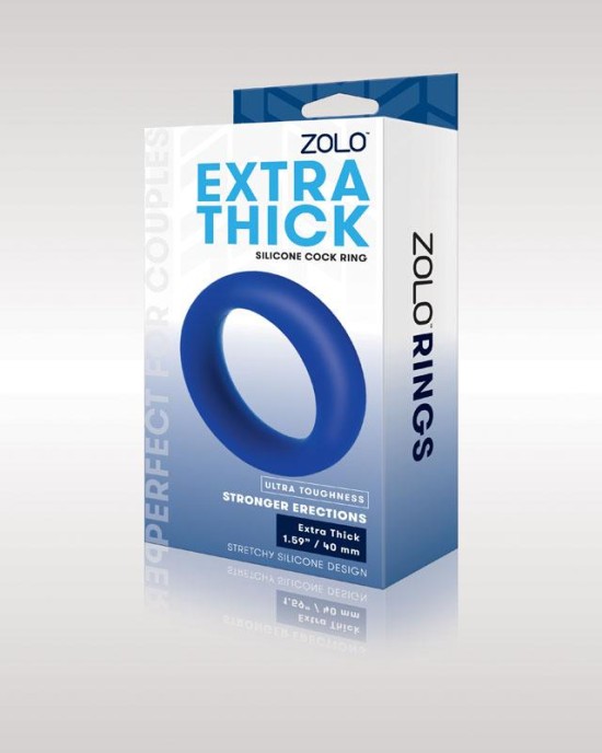 Zolo Extra Thick 40mm Cock Ring - Blue