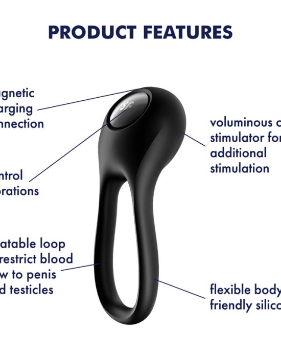 Satisfyer Majestic Duo - Black Cock Ring