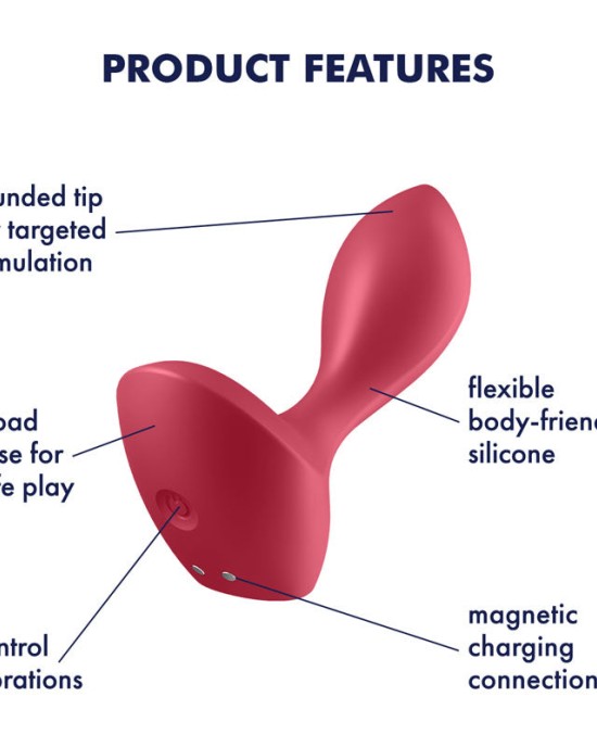 Satisfyer Backdoor Lover - Red Vibrating Butt Plug