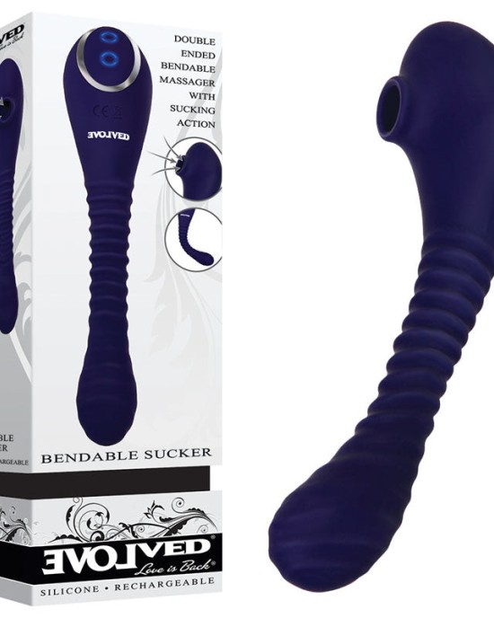 Evolved Bendable Sucker Vibrator - Blue