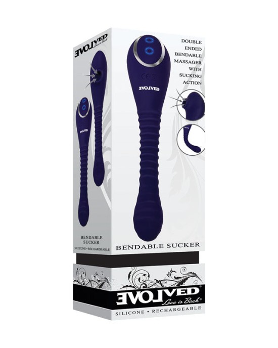 Evolved Bendable Sucker Vibrator - Blue