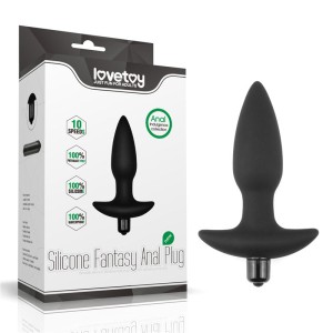 Silicone Fantasy Black 14.5cm Vibrating Anal Plug