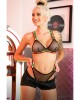 Vibes I'd Hit That Net Braletter & Panty - Black - S/M