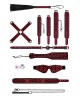 Ouch! Luxury Bondage Kit - Burgundy - 10 Piece Set