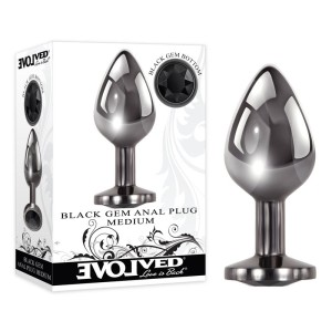 Evolved Black Gem Medium Metallic Anal Plug