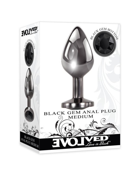 Evolved Black Gem Medium Metallic Anal Plug