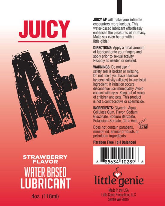 Juicy AF - Strawberry Flavoured Lubricant 120ml