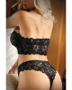 Vixen Perfect Match Lace Bandeau Top & Panty - Black - OS