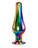 Evolved Rainbow Large Metal Butt Plug with Gem Base